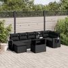 vidaXL Salon de jardin 8 pcs avec coussins noir r&eacute;sine tress&eacute;e