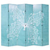 vidaXL Cloison de s&eacute;paration pliable 228 x 170 cm Papillon Bleu