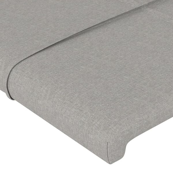 vidaXL T&ecirc;tes de lit Gris clair 160x5x78/88 cm Tissu