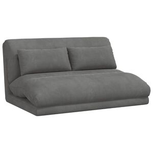 vidaXL Fauteuil de sol ajustable Gris fonc&eacute; Velours