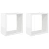 vidaXL &Eacute;tag&egrave;res cube murales 2 pcs Blanc brillant 30x15x30 cm