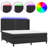 vidaXL Sommier &agrave; lattes de lit matelas LED Noir 180x200cm Similicuir