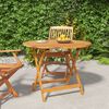 vidaXL Table pliable de jardin Ø 90x75 cm Bois d'acacia solide