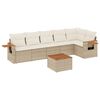 vidaXL Salon de jardin avec coussins 7 pcs beige r&eacute;sine tress&eacute;e