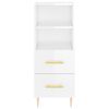 vidaXL Buffet Blanc brillant 34,5x34x90 cm Bois d'ingénierie