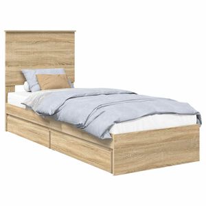 vidaXL Lit de Rangement Ch&ecirc;ne Sonoma 75 x 190 cm Bois d'ing&eacute;nierie