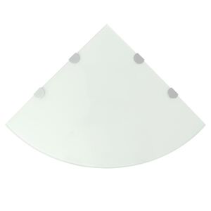 vidaXL &Eacute;tag&egrave;re de coin avec supports chrom&eacute;s Verre Blanc 45 x 45 cm
