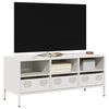 vidaXL Meuble TV blanc 101,5x39x43,5 cm acier lamin&eacute; &agrave; froid