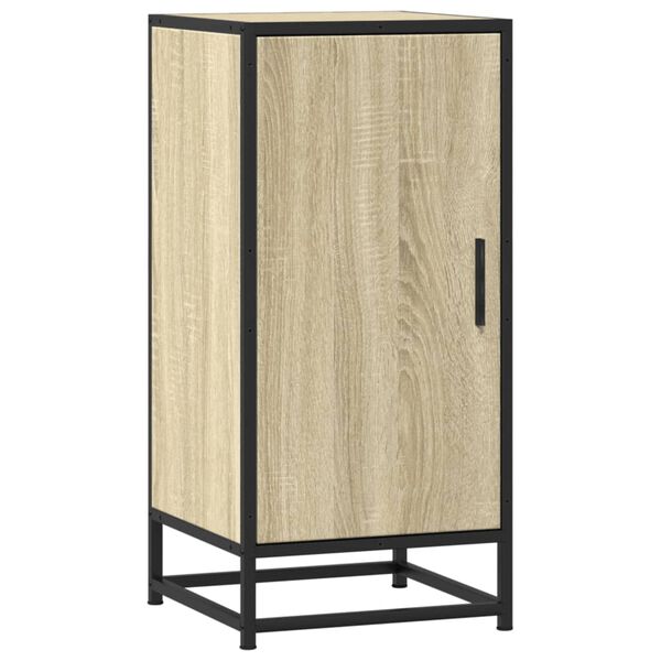 vidaXL Buffet ch&ecirc;ne sonoma 35,5x35x76 cm bois d'ing&eacute;nierie et m&eacute;tal