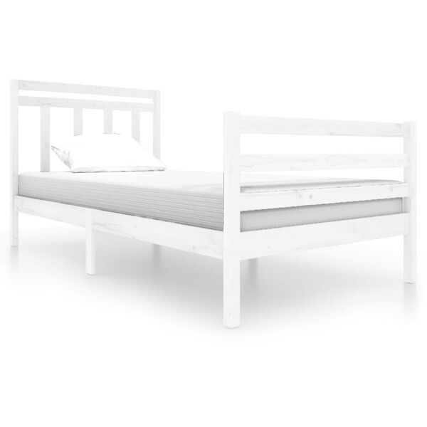 vidaXL Cadre de lit sans matelas blanc bois massif 100x200 cm