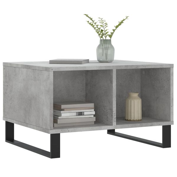 vidaXL Table basse Gris béton 60x50x36,5 cm Bois d'ingénierie