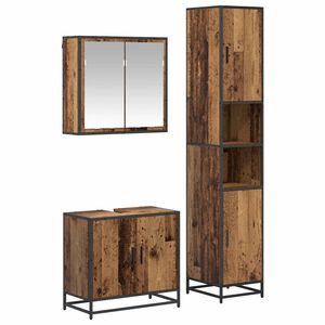 vidaXL Ensemble de mobilier de salle de bain 3 pc Bois Ancien