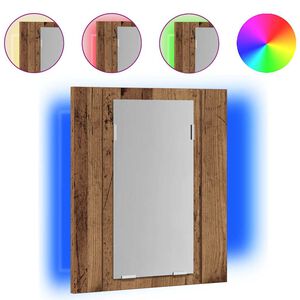 vidaXL Armoire de salle de bain &agrave; miroir LED vieux bois 40x12x45 cm