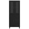 vidaXL Haut Armoire 2 pcs Ch&ecirc;ne noir Bois Agglom&eacute;r&eacute; et Verre