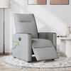 vidaXL Fauteuil de massage inclinable électrique gris clair tissu