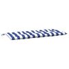 vidaXL Coussins de banc de jardin lot de 2 rayures bleues et blanches