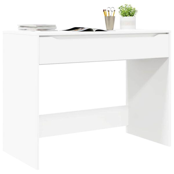 vidaXL Bureau avec tiroir Blanc 100 x 50 x 78 cm Bois d'ingénierie