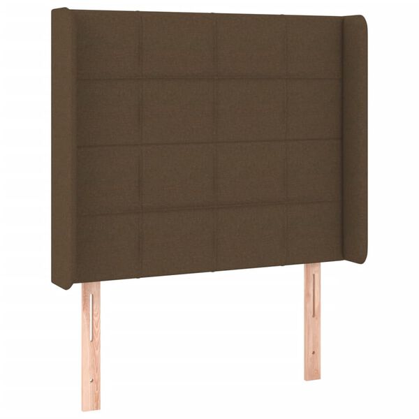 vidaXL T&ecirc;te de lit &agrave; LED Marron fonc&eacute; 103x16x118/128 cm Tissu