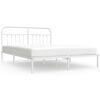 vidaXL Cadre de lit m&eacute;tal sans matelas et t&ecirc;te de lit blanc 160x200 cm