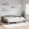 vidaXL Lit de jour avec gigogne et matelas taupe 80x200 cm tissu