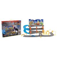 Tender Toys Jeu de garage avec 4 voitures jouets 62x31x33 cm gris/bleu