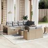 vidaXL Salon de jardin 11 pcs avec coussins beige r&eacute;sine tress&eacute;e