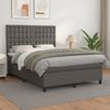 vidaXL Sommier &agrave; lattes de lit avec matelas Gris 140x190 cm Similicuir
