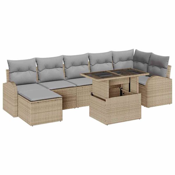 vidaXL Ensemble de canap&eacute; de jardin 8 pcs beige et gris clair