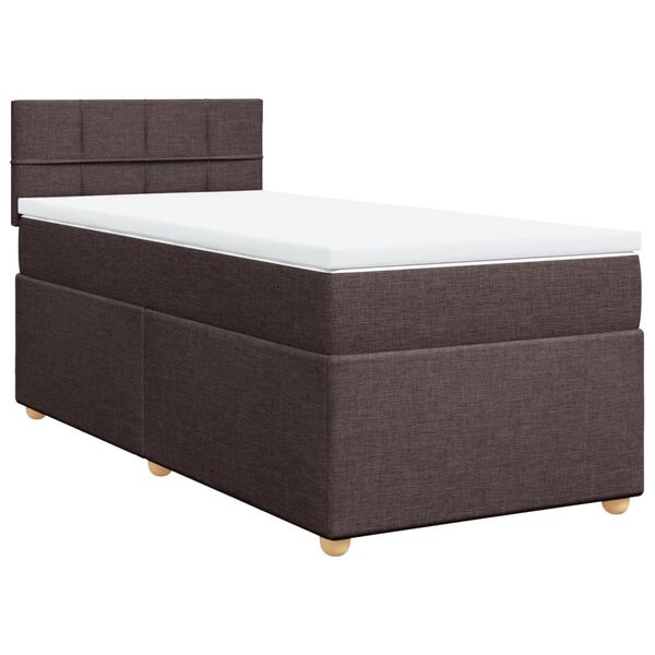 vidaXL Sommier &agrave; lattes de lit avec matelas Marron fonc&eacute; 90x200 cm