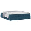VidaXL Cadre de lit ottoman avec matelas bleu fonc&eacute; 180x200 cm velours