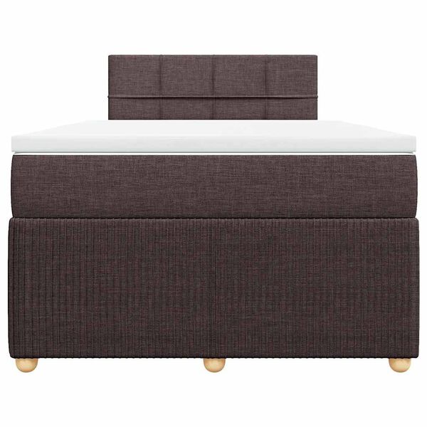 vidaXL Sommier &agrave; lattes de lit et matelas marron fonc&eacute; 120x190cm tissu