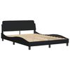 vidaXL Cadre de lit sans matelas Hvar noir 140x200 cm tissu