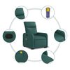 vidaXL Fauteuil inclinable de massage Vert fonc&eacute; Tissu