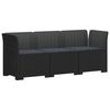 vidaXL Canap&eacute; de jardin 3 places avec coussins look rattan PP