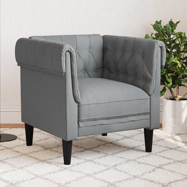 vidaXL Canapé Gris clair 78,5 x 74,5 x 74,5 cm Polyester