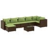 vidaXL Salon de jardin avec coussins 8 pcs marron r&eacute;sine tress&eacute;e
