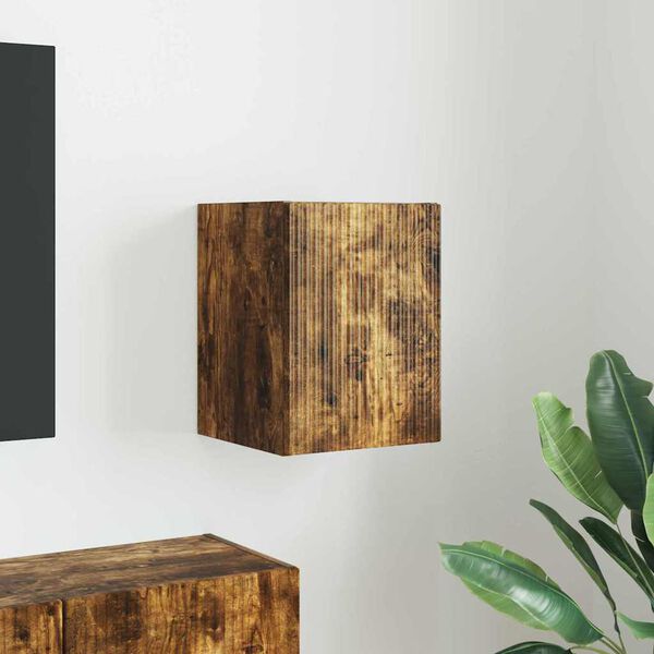 vidaXL Meuble TV mural Ch&ecirc;ne fum&eacute; 30 x 31 x 40 cm Bois d'ing&eacute;nierie