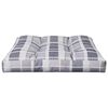 vidaXL Coussin de palette motif &agrave; carreaux gris 80x80x12 cm tissu