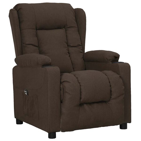 vidaXL Fauteuil Marron fonc&eacute; Tissu