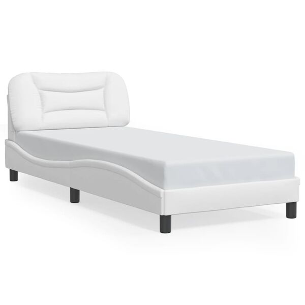 vidaXL Cadre de lit sans matelas Hvar blanc 90x200 cm similicuir