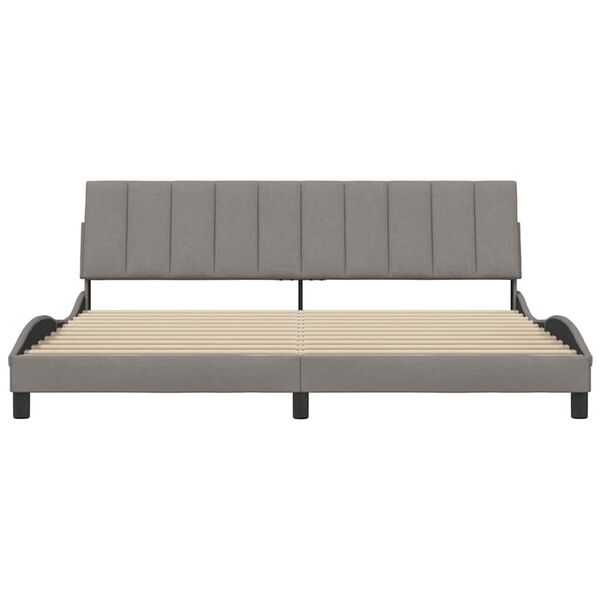 vidaXL Cadre de lit sans matelas Hanko taupe 200x200 cm tissu