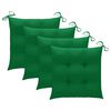 vidaXL Chaises de jardin lot de 4 et coussins vert Bois de teck solide