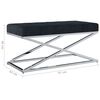 vidaXL Banc 97 cm Noir Tissu de velours et acier inoxydable