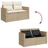 vidaXL Ensemble de canap&eacute; de jardin avec coussin Beige Poly rotin