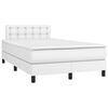vidaXL Sommier &agrave; lattes de lit avec matelas blanc 120x190cm similicuir