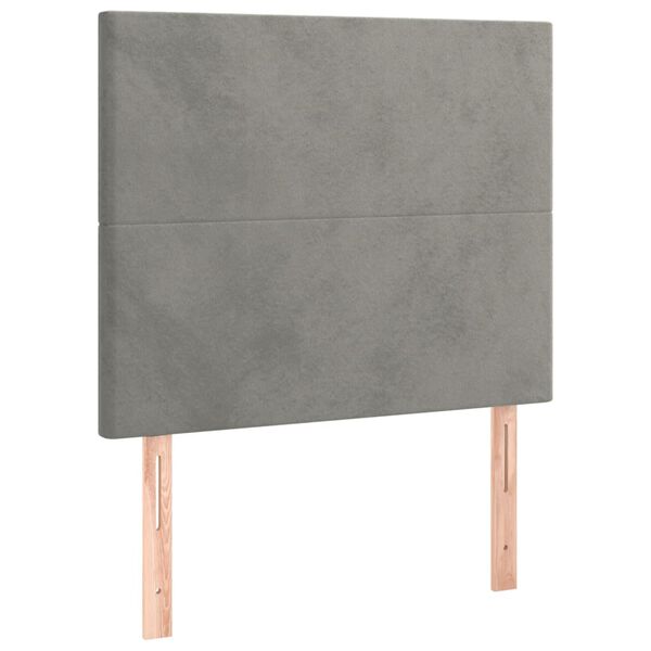 vidaXL T&ecirc;te de lit &agrave; LED Gris clair 100x5x118/128 cm Velours