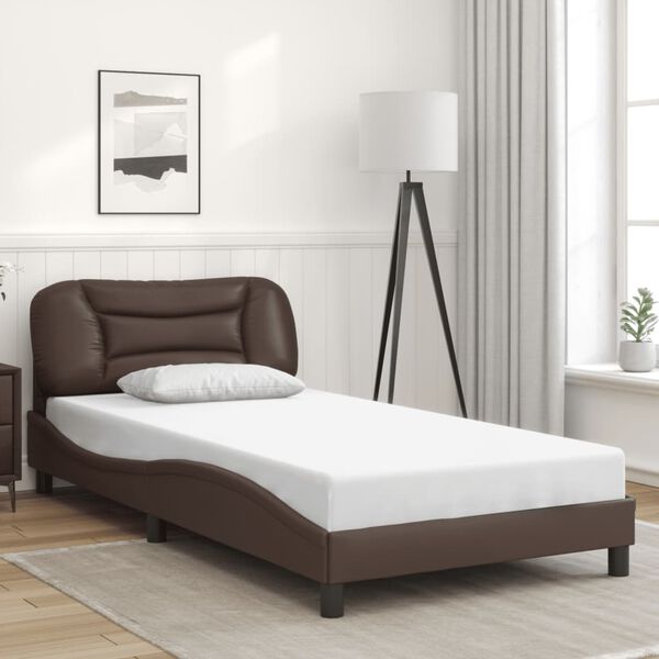 vidaXL Cadre de lit sans matelas Hvar marron 100x200 cm similicuir