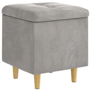 vidaXL Ottoman avec rangement Gris clair 40 x 40 x 45 cm Velours
