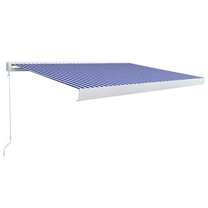 vidaXL Store &agrave; cassette manuel 400x300 cm Bleu et blanc