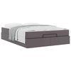 vidaXL Cadre de lit avec matelas avec matelas 2 pcs Gris PVC